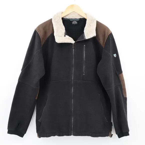 Kuhl Men's Alpenwurx Fleece Long Sleeve Full Zip Black Jacket Size L - Picture 2 of 6